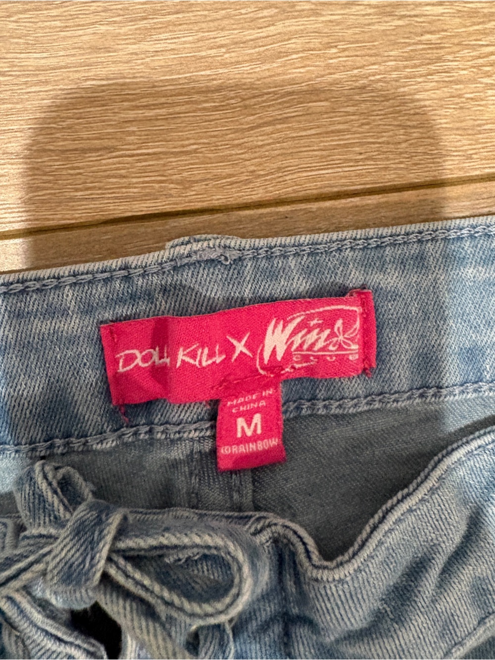 Dolls Kill x Winx Club Lace Up Stars Of Bliss Flare Jeans Size M - Picture 4 of 13